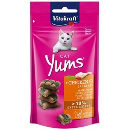 Golosina Vitakraft Gato Yums Pollo y Cat Grass