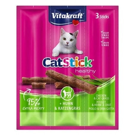 Golosina Vitakraft Gato Stick Pollo y Cat Grass